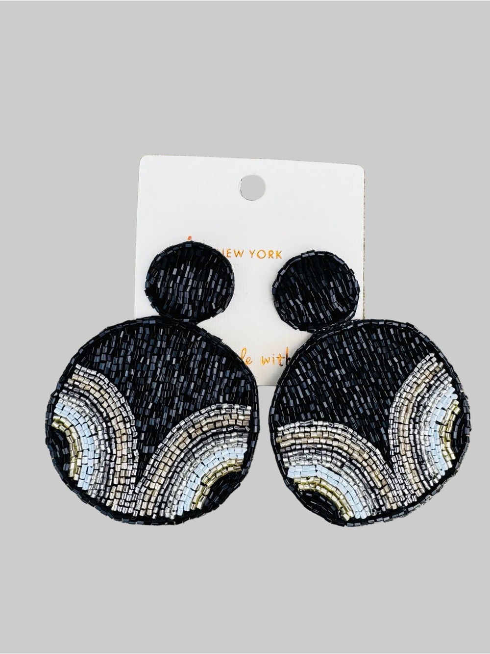 Ritzy Black Beaded Earrings